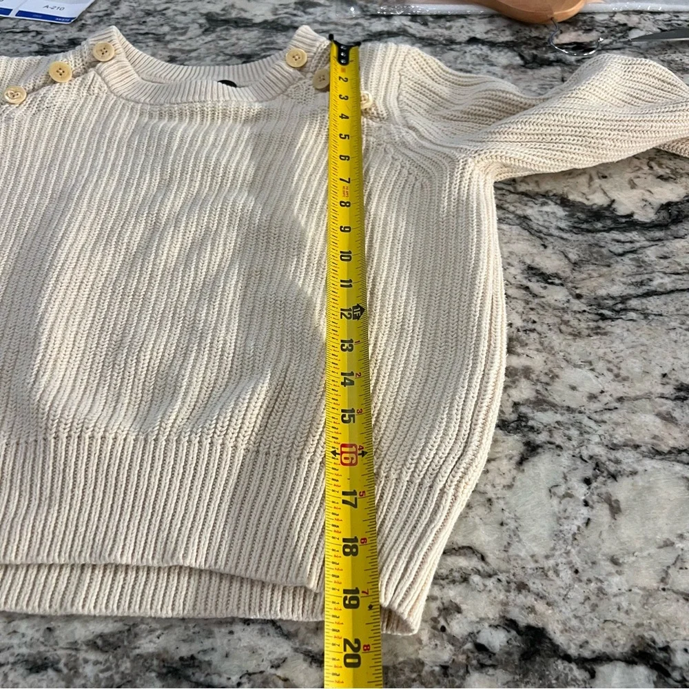 J Crew Women’s 100% Cotton Beige‎ Sweater Size Small Button accents on top front